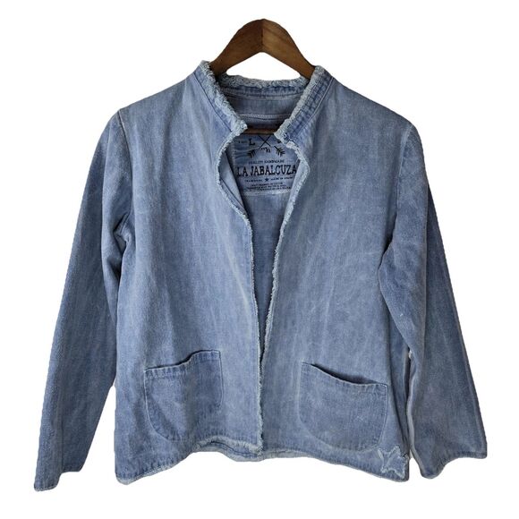 La Jabalcuza Artsy Handmade Denim Jacket Boho - Picture 1 of 7